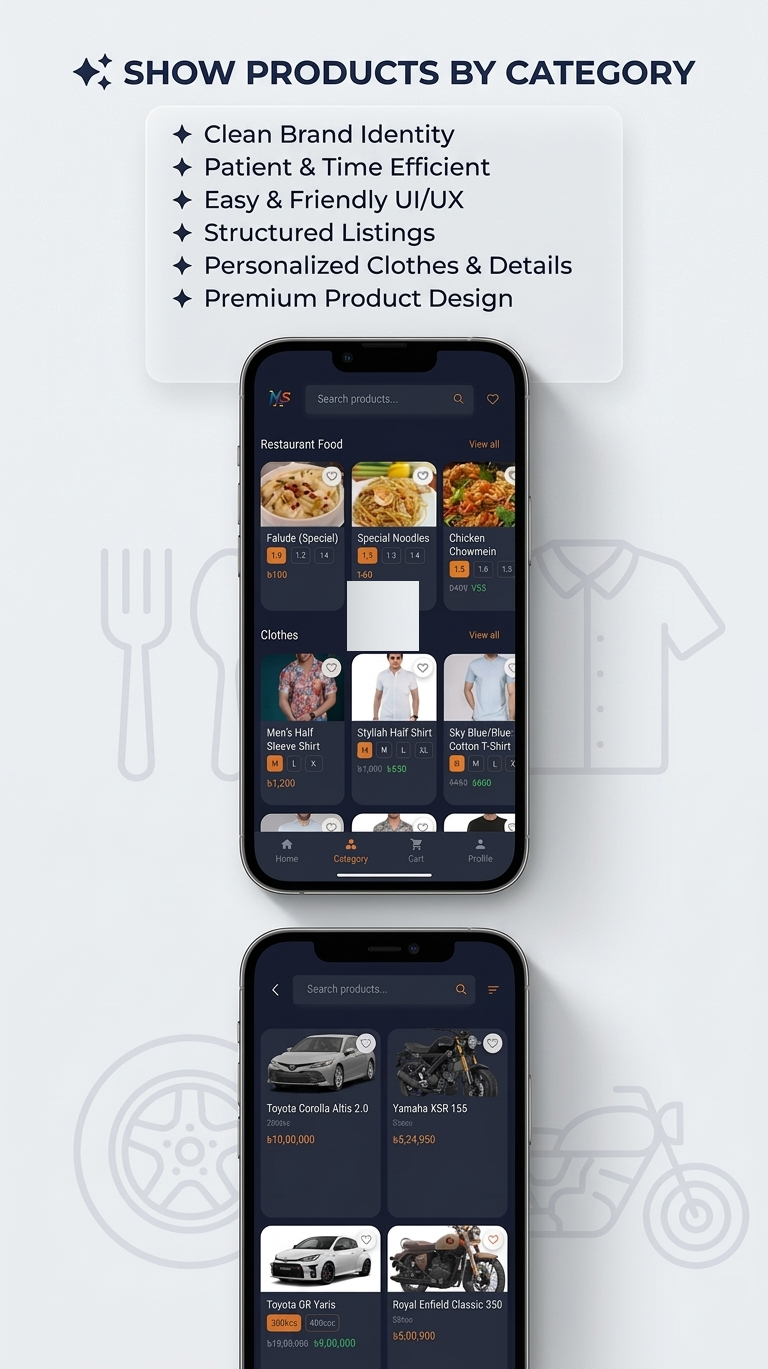 MyStore Ecommerce Business Category Screen